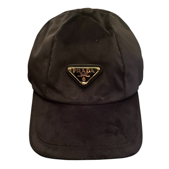 Black Velvet Prada Baseball Cap - Picture 1 of 5